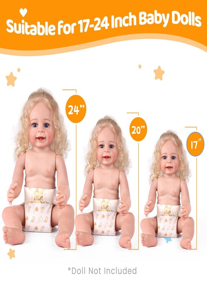 BABESIDE 15 Pcs Reborn Baby Doll Accessories Diapers Set for 17-24 Inch Dolls - Realistic Baby Doll Underwear with Cute Animal Pattern for Newborn & Reborn Dolls - Image 2